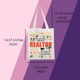 MNIGIU Real Estate Agents Gift Realtor Life Tote Bag Realtor Thank You Gift Real Estate Closing Gift (Realtor Tote)