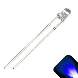 Lighthouse LEDs 12v 3mm Round Top Clear Lens LED - Blue LED - Ultra Bright - Built in/Internal Resistor - 5v, 6v, 7v, 8v, 9v, 10v, 11v, 13v, 14v, 15v (Pack of 10)