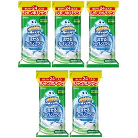 Johnson Scrubbing Bubbles Flushable Toilet Brush, Floral Soap Replacement Brush, Jumbo Pack, 24 Pieces x 5 Pieces