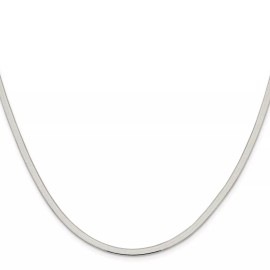 GlittersandGold Sterling Silver 3mm Magic Herringbone Chain Necklace