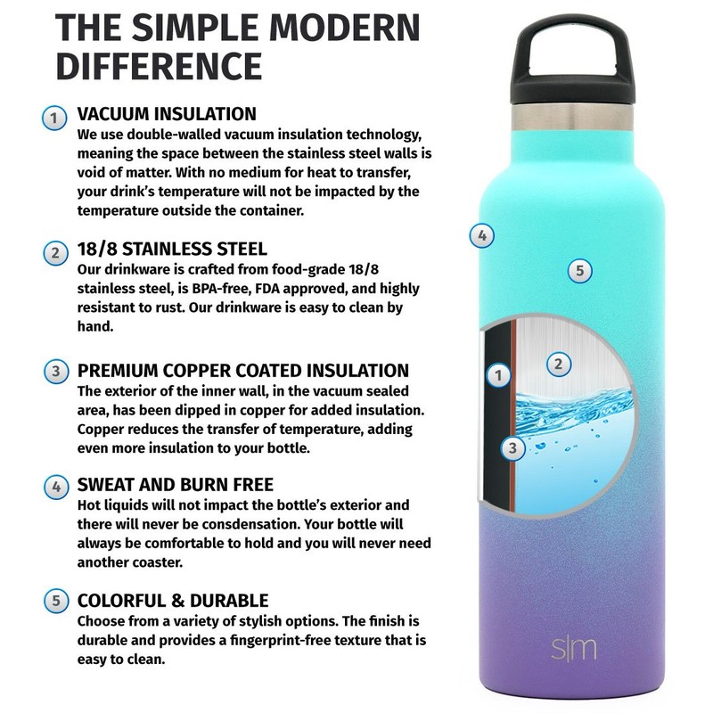 Simple Modern Ascent - Botella de agua, Ascent - Botella