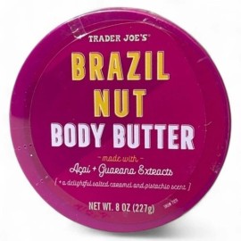 TRADER JOE’S Brazil Nut Body Butter 8oz Pink Jar Acai Guarana Unisex Cult Fave