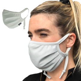 mii innovations Miii Comfortable Mask | Hygienic Fabric Grey Washable Face Masks UK | Soft Adjustable Ear Loops | Lightweight Hypoallergenic Bamboo Face Covering |