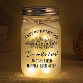 BeneCharm Retirement Gift for Woman, Decorative Jar Night Light Retired Gift, Happy Retirement Gifts for Women, Friends, Coworkers, Teachers, Nurses, Going Away Gifts Retired Decorations