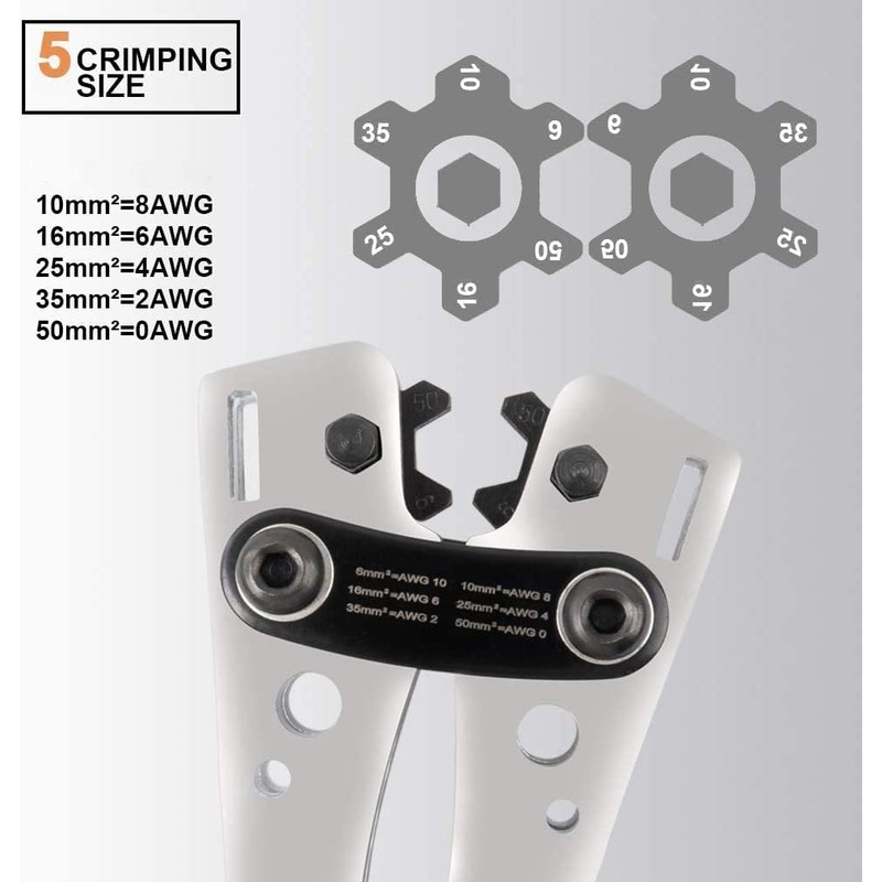 Sanuke Battery Cable Lug Crimping Tool for AWG 8 6