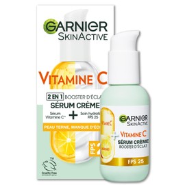Garnier - 2-in-1 Cream Serum - Moisture & Shine - Enriched with Vitamin C - For Dark & Tired Skin - 50ml