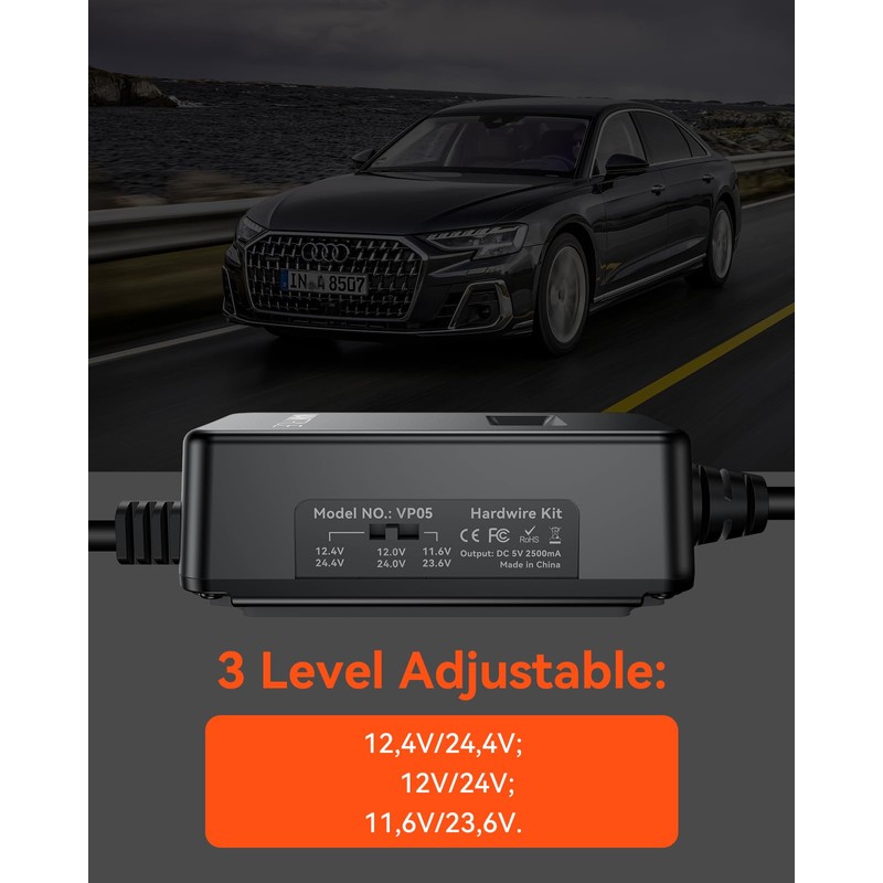 Vantrue USB-C Display Hardwire Kit with 3-Stage, Acc Cable for