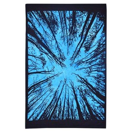 AVA Collections Colourful Tree Forest Tapestry Wall Hanging Psychedelic Forest Mandala Bohemian Wall Poster Tapestry (Size 40 x 30 inches) (Blue)