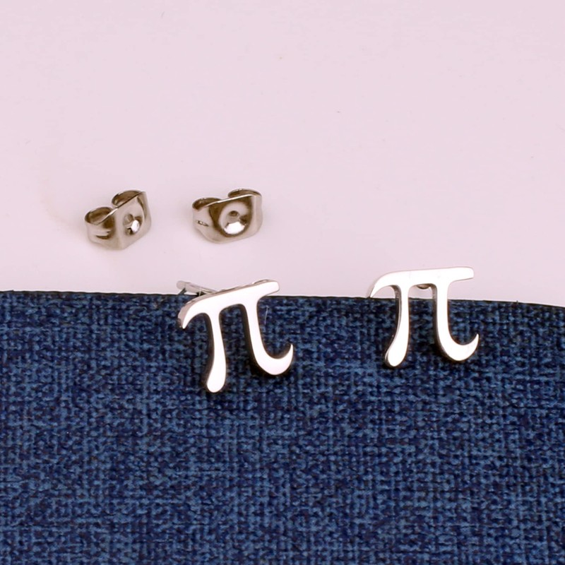 Tiny Pi Earring Math Jewelry Greek letter Pi Stud Earring