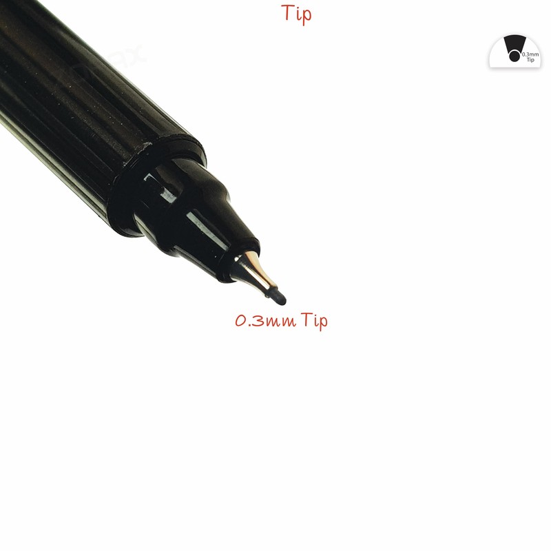 DOLLAR Fineliner Pens, MULTICOLOUR, 0.3mm Ultra Fine Felt Tip, Pack