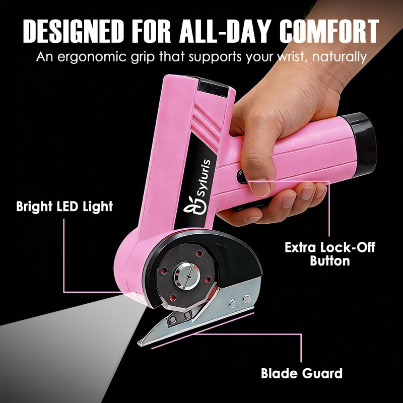 Syluris 4.2V Cordless Electric Scissors with LED Display, Rechargeable Cardboard