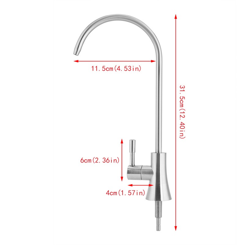 1/4'' Zinc Alloy Kitchen Faucet Tap Chrome Reverse Osmosis RO