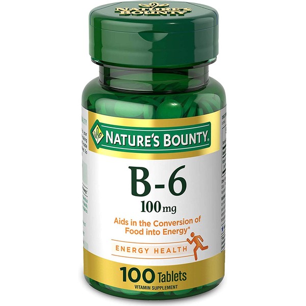 Vitamin B6 by Nature's Bounty, Vitamin Supplement, Supports Energy Metabolism and Nervous System Health, 100mg, 100 Tablets