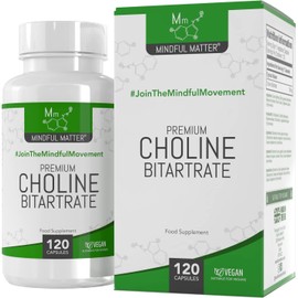 MM Choline Supplement | 120 High Strength Vegan Choline Bitartrate Capsules - 700mg Choline per Serving | Nootropics Choline Capsules | Non-GMO, Gluten & Allergen Free | Manufactured in The UK