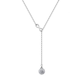 Philip Jones Silver Plated Infinity Necklace Created with Zircondia® Crystals