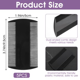 5 Pack 3.5" Double-Sided Pocket Comb, Mustache 2 Sides Combs, Dandruff Removal Hair Combs for Men's Beard Mustache Detangling Knots Hair Free