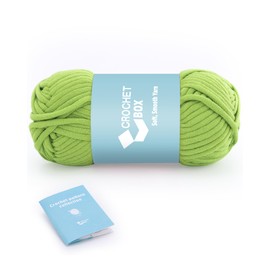 Yarn for Crocheting & Knitting: CROCHET BOX 1 PCS Chartreuse Yarn for Beginners, Cotton Nylon Blended, Easy to See Stitch, Include Patterns, Create Amazing Crafts(50g, 55yd)