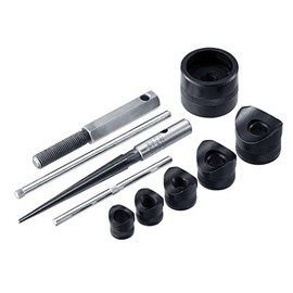 Hozan Chassis Punch Set with Reamer, Manual Puncher, Easy to Drill with One Hand, Aluminum Plate: Plate Thickness 0.07 inches (1.8 mm) or less, Iron Plate: Thickness 0.03 inches (0.8 mm) or less, For Hard and Thin Materials K-83