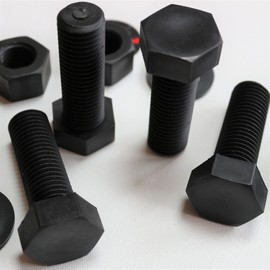 5X Black Hex Head Screws Polypropylene (PP) Plastic Nuts and Bolts, Washers, M20 x 60mm