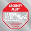 Security Alert 24 Hour Surveillance Small Front Static Cling by