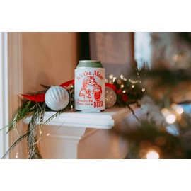 Funny Christmas Santa Beer Can Cooler Stocking Stuffer Party Favor Gift for Men Adult- Set of 2 (Its the Most Wonderful Time for a Beer)