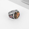 HZMAN Knights Templar Ring for Men Stainless Steel Medieval Red