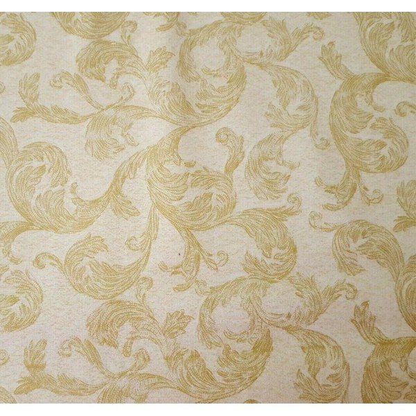 VIP Holiday Magic BTY VIP Metallic Gold Acanthus Leaf Light