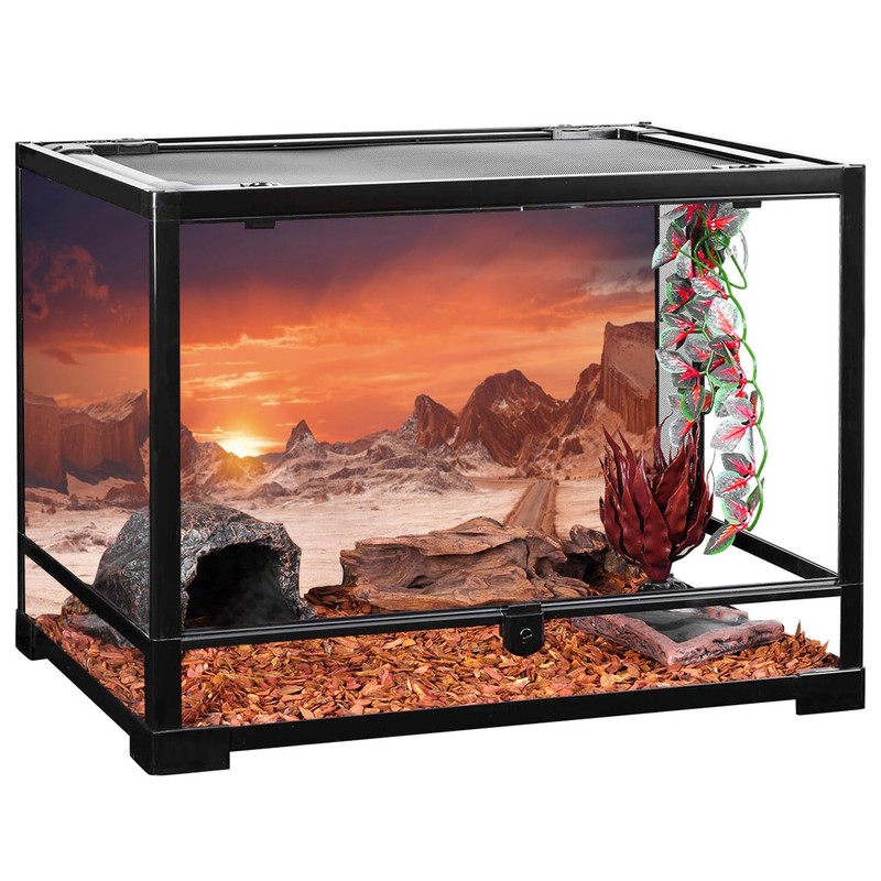 AWERT 48x18 inches Sun and Desert Terrarium Background Orange Reptile