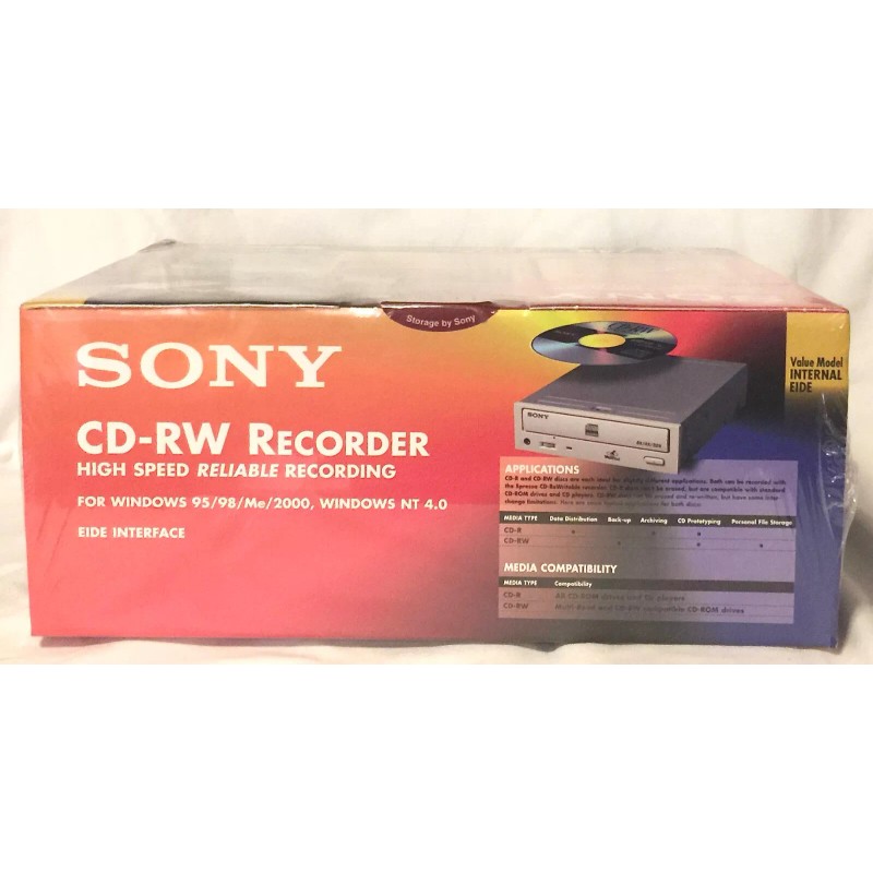 Sony CD-RW CRX140E Recorder EIDE 8x4x32 Internal Drive Windows 95/98/Me/2000