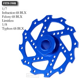 RcarmubWow RC Brake Disc w/Hex Upgrades Part for Arrm a 1/7 Infraction 6S BLX,Felony 6S BLX,Limitless,1/8 Typhon 6S BLX,Alloy Aluminium Brake Disc & Hex Hops Up,Navy Blue
