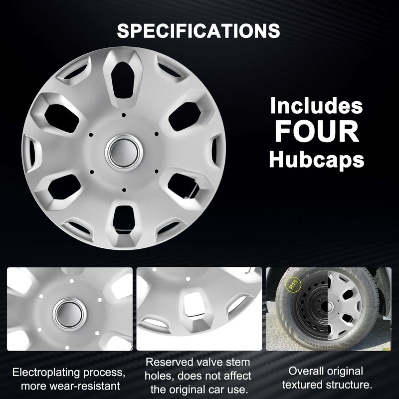 Hubcaps Compatible with 2010 2011 202 2013 Ford CEG/MTD Transit