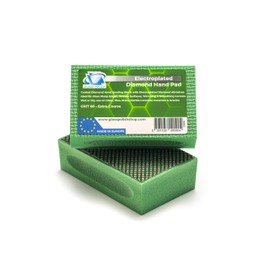 Glass Polish (Grit 60) Pack of 2 PRO Diamond Hand Pad Sanding Block for Smoothing, Edging and Polishing - 3.74” x 2.16” (95x 55mm)