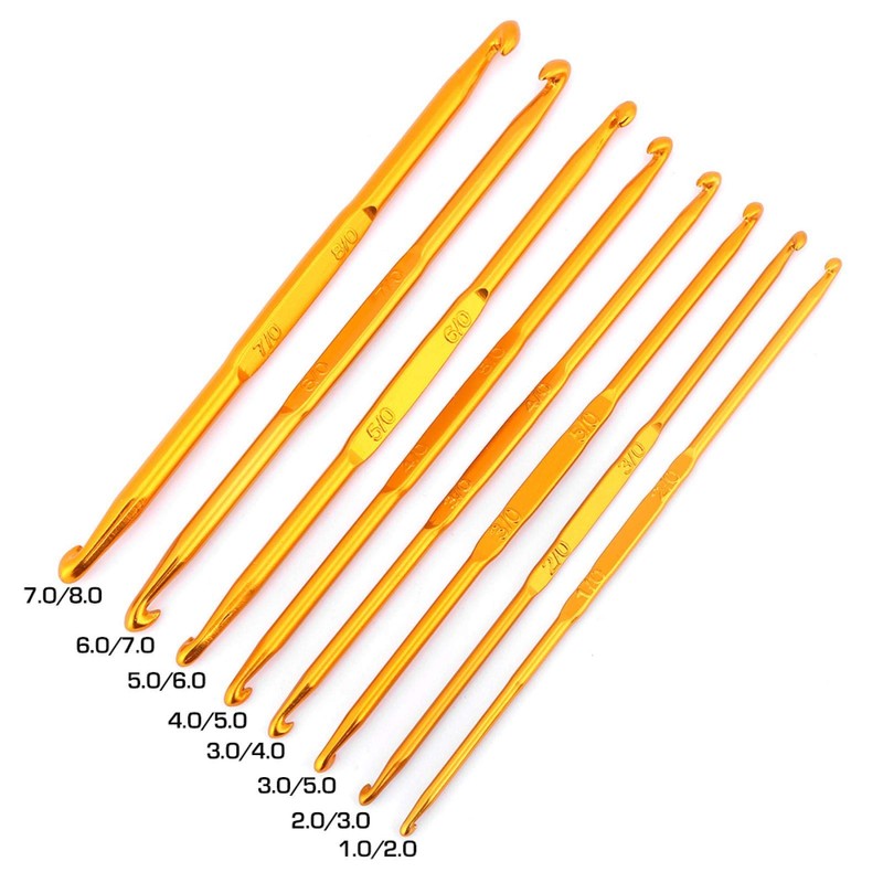 8 Pieces Knitting Needle Crochet Hook Set Aluminum Crochet Hook
