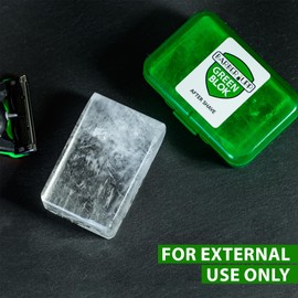 Natural Alum Block Aftershave Care - 3.5 oz (100g) Skin Soother & Instant Calm from Razor | Styptic for Nicks & Irritation - Suitable for All Skin Types | Includes Compact Travel Storage Case - 1 Pack | BARBERUPP