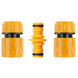 Hose Fitting Double Male Hose Connectors and 2PCS End Quick Connectors for Hose Pipe Fitting 1/2"" Plastic Tap Connector (Quick Connector+Double Male Connector)