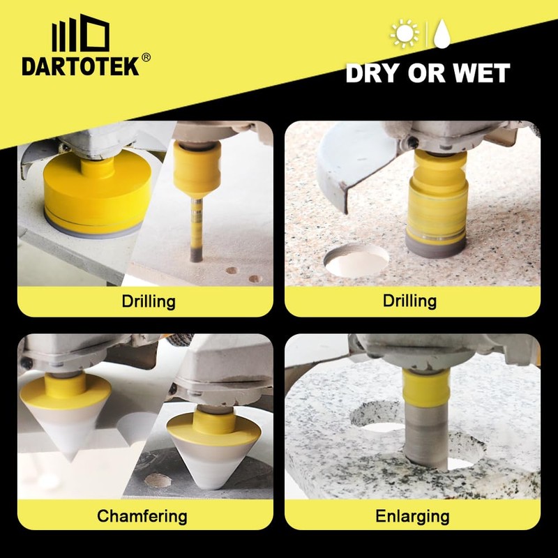 Diamond Core Drill Bits Set 10PCS - DARTOTEK Tile Hole