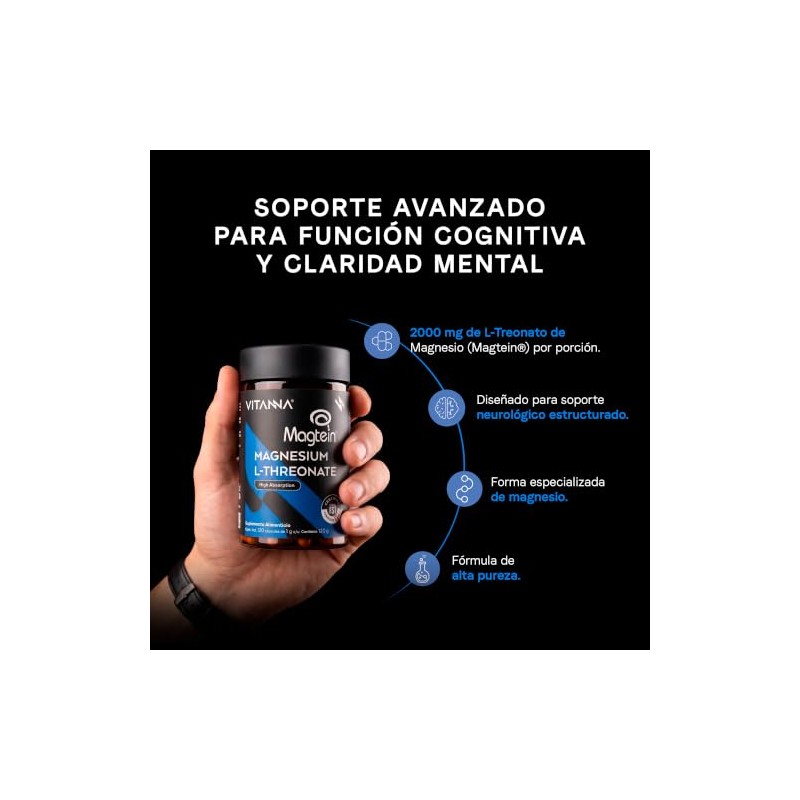 VITANNA® Magtein® L-Treonato de Magnesio 2000 mg | 2 Meses