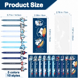 Sayglossy 25 Set End of Year Gifts Bulk Cute Animal Thank You Pens with Funny Bookmarks for Vet Tech Student Rewards Graduation Party Favors Teacher Gifts Veterinary Employee Appreciation (Shark)