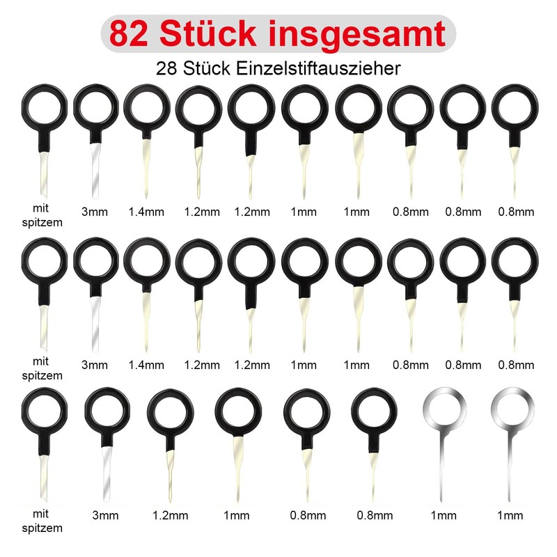 Wjelet 82 Pcs Car Terminal Harness Pin Remover Tool Harness