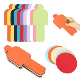 150 Presentation Cards Set, Human 10 Colours Presentation Cards, 30 Round 6 Colours Presentation Cards, Index Cards for Labelling, Flashcards, Blank for Office, School, Lecture, Teacher Supplies