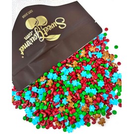 SweetGourmet Winter Wonderland Press Candy Mix - Gingerbread Men, Candy Cane, Snowflakes and Pinwheel | 1 Pound