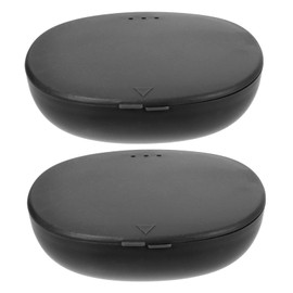 LALAFINA 4pcs Case for Women Travel Storage Box Period Holder Black Portable Reusable Holder