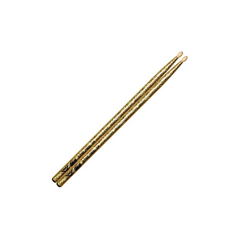 Vater Percussion Color Wrap 5A Drumsticks, Gold Sparkle, Wood Tip