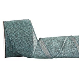 Zofrud Teal Burlap Ribbon - 2.5 Inch x 10 Yards | Faux Jute Wired Ribbon for Wreaths, Christmas Decorations, Rustic Weddings, and Large Bow
