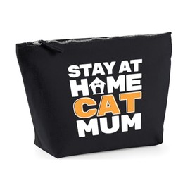 Hippowarehouse Stay at Home cat Mum Printed Make up Cosmetic wash Bag 18x19x9cm
