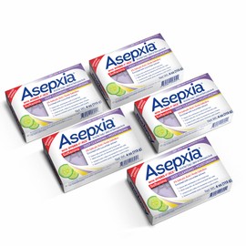 Asepxia Asepxia Cleansing Bar Softening, 4 Ounce Multipack (Pack of 5)