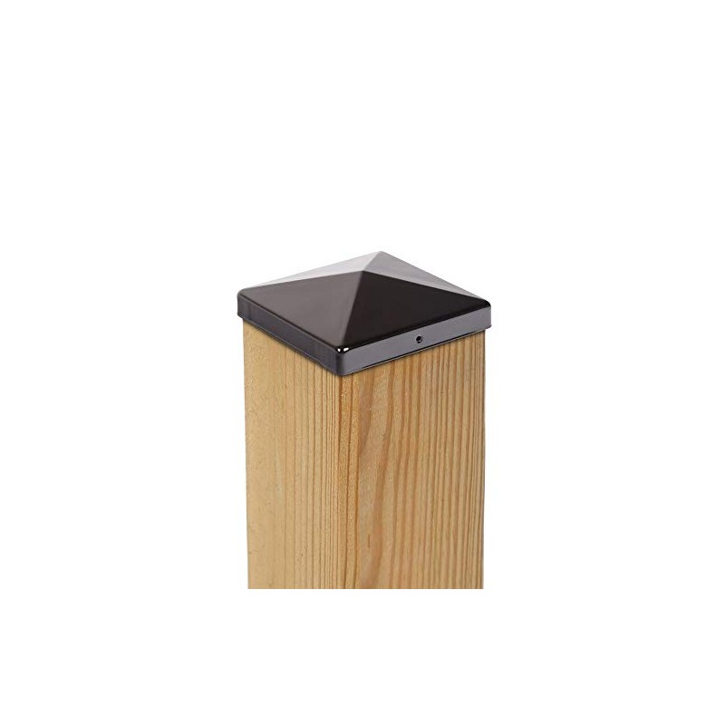 VIVAGARDEA Pyramid Post Caps Black Powder-Coated Steel 71 x 71