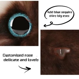 FRANKIEZHOU Lifelike Siamese Cat Stuffed Animal-White 7.87", Stuffed Cat Plush Toy,Little Cat Plush,Soft Companion Pets, Cat Stuffed Animals for Girls,Gifts for Kids, Baby Gift, Home Decor