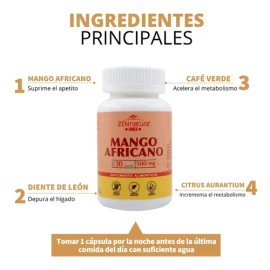 Mango Africano 30 Caps De 500 Mg Control De Peso Y Apetito Sabor Sin sabor