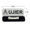 Ujier 1 x 3" Name Tag/Badge, Brushed Gold, Praying Hands